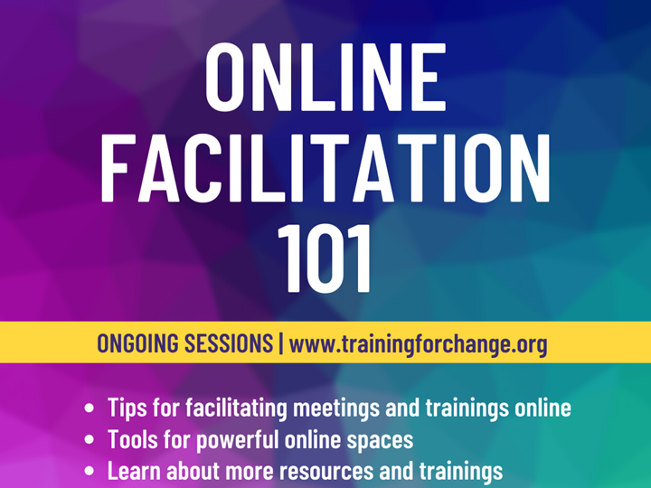 Training for Change Webinar: Online Facilitation 101